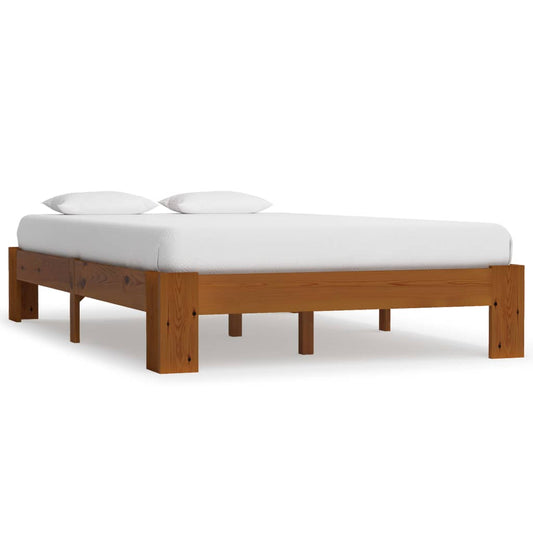 Berkfield Bed Frame Light Brown Solid Pine Wood 120x200 cm