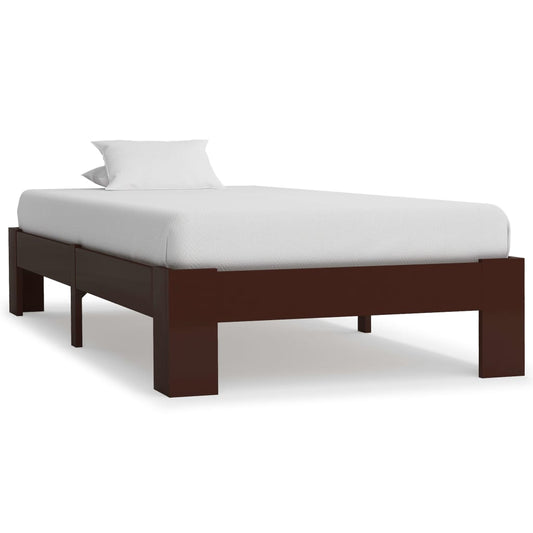 Berkfield Bed Frame Dark Brown Solid Pine Wood 100x200 cm