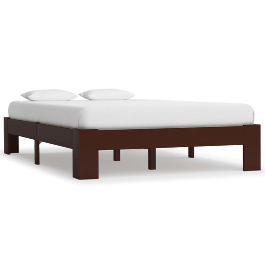 Berkfield Bed Frame Dark Brown Solid Pine Wood 120x200 cm