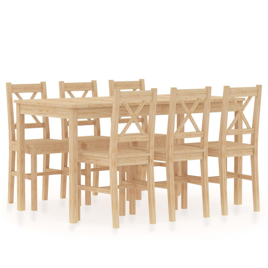 Berkfield 7 Piece Dining Set Pinewood