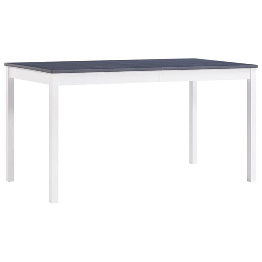 Berkfield Dining Table White and Grey 140x70x73 cm Pinewood