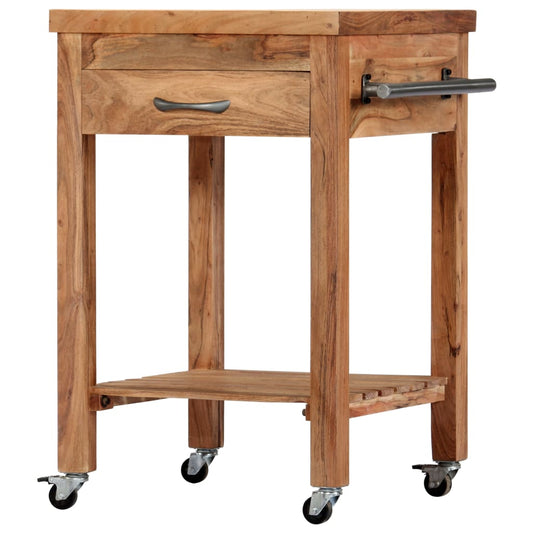 Berkfield Kitchen Trolley 58x58x89 cm Solid Acacia Wood