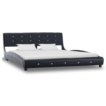 Berkfield Bed Frame Black Faux Leather 150x200 cm 5FT King Size