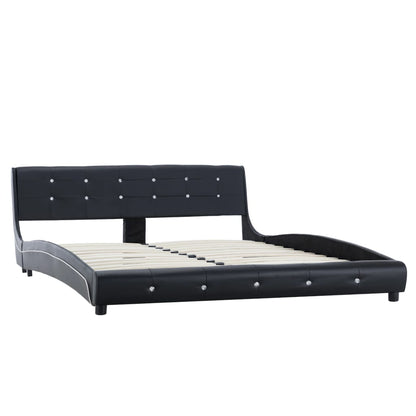 Berkfield Bed Frame Black Faux Leather 150x200 cm 5FT King Size
