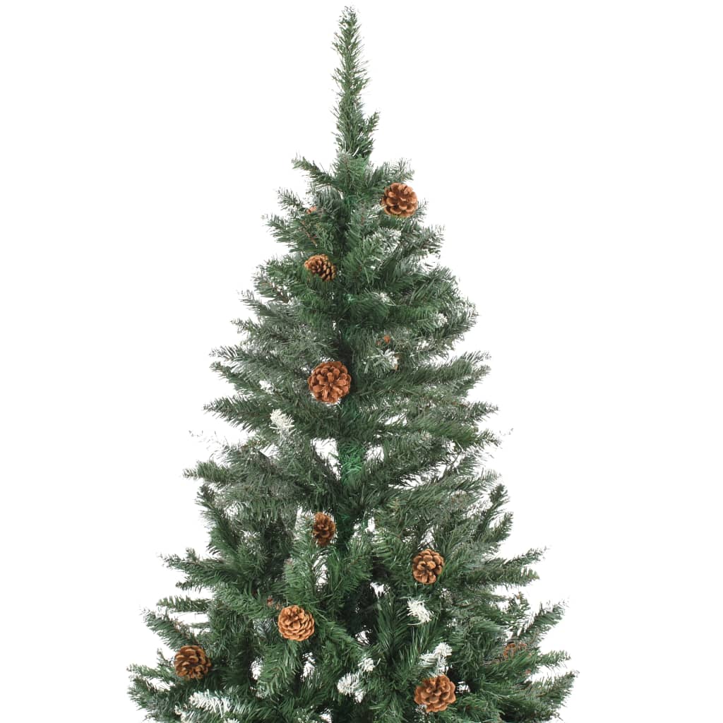 Berkfield Artificial Christmas Tree with Pine Cones and White Glitter 150 cm