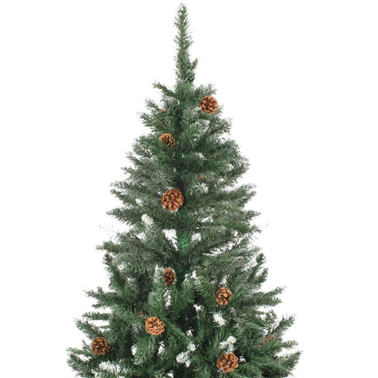 Berkfield Artificial Christmas Tree with Pine Cones and White Glitter 150 cm