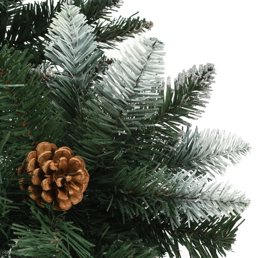 Berkfield Artificial Christmas Tree with Pine Cones and White Glitter 150 cm