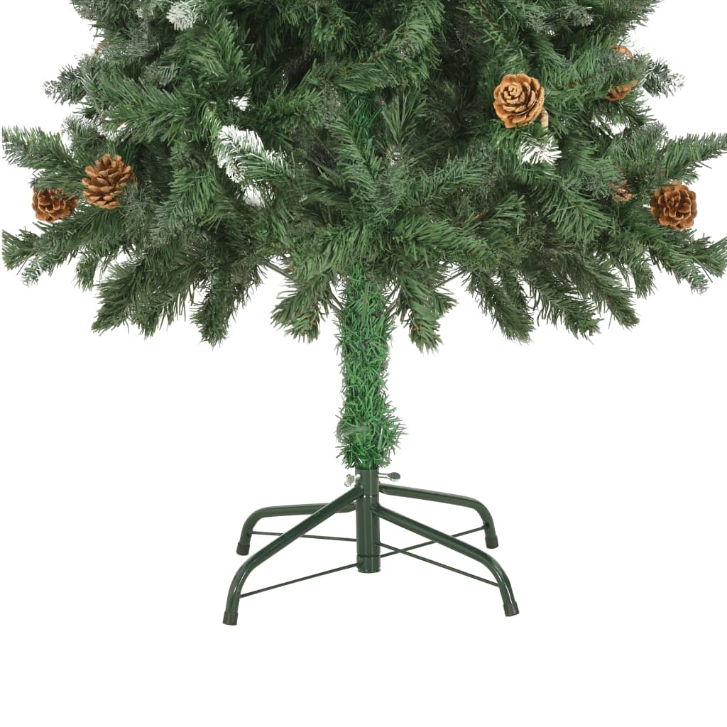 Berkfield Artificial Christmas Tree with Pine Cones and White Glitter 150 cm