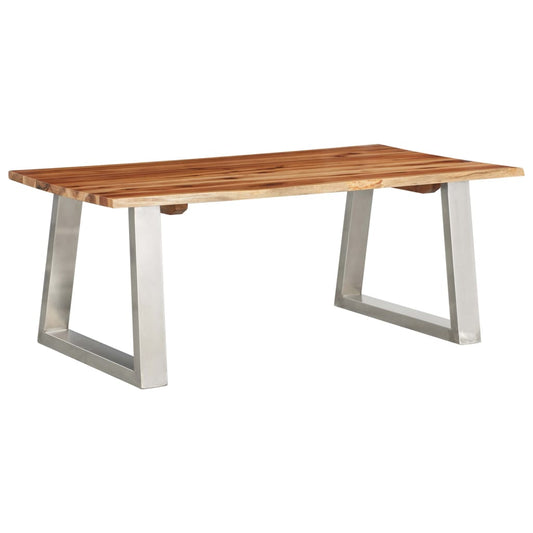 Berkfield Coffee Table 100x60x40 cm Solid Acacia Wood and Stainless Steel