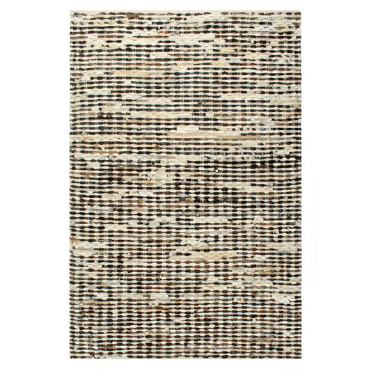Berkfield Rug Genuine Hair-on Leather 120x170 cm Black/White