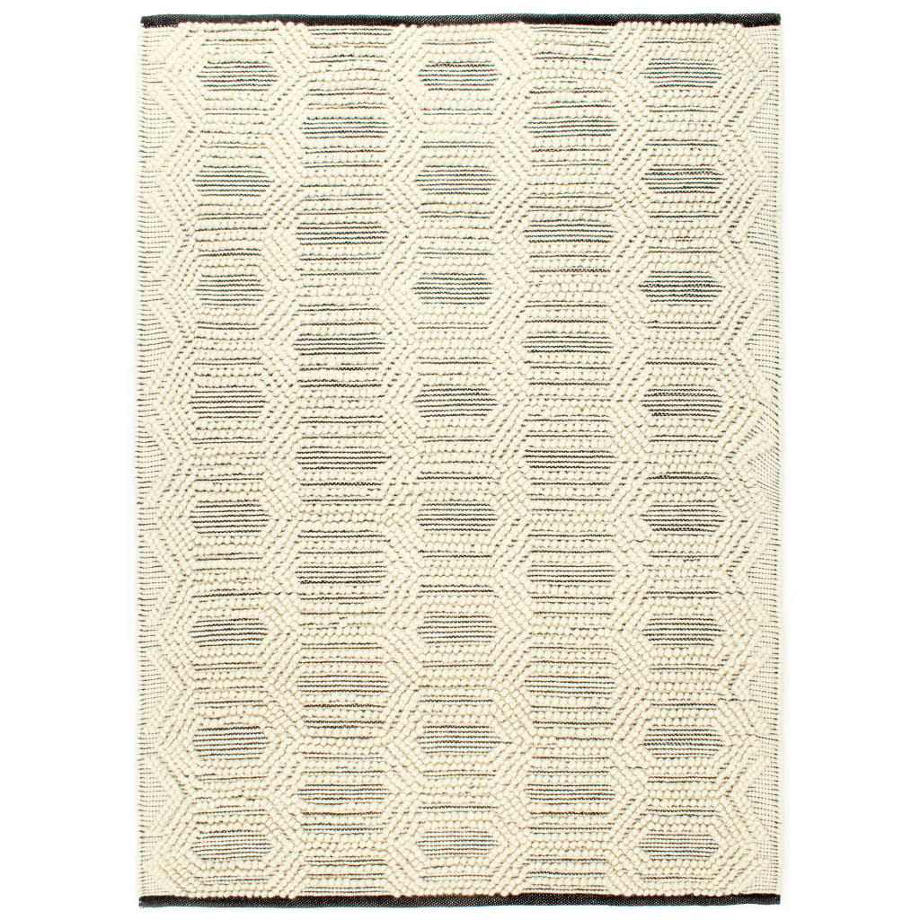 Berkfield Rug Handwoven Wool 80x150 cm White/Black