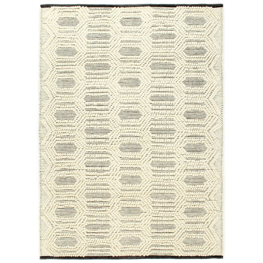 Berkfield Rug Handwoven Wool 80x150 cm White/Black