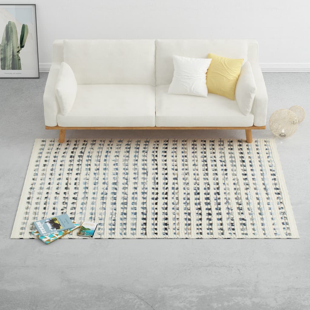 Berkfield Rug Denim Wool 120x170 cm Blue/White