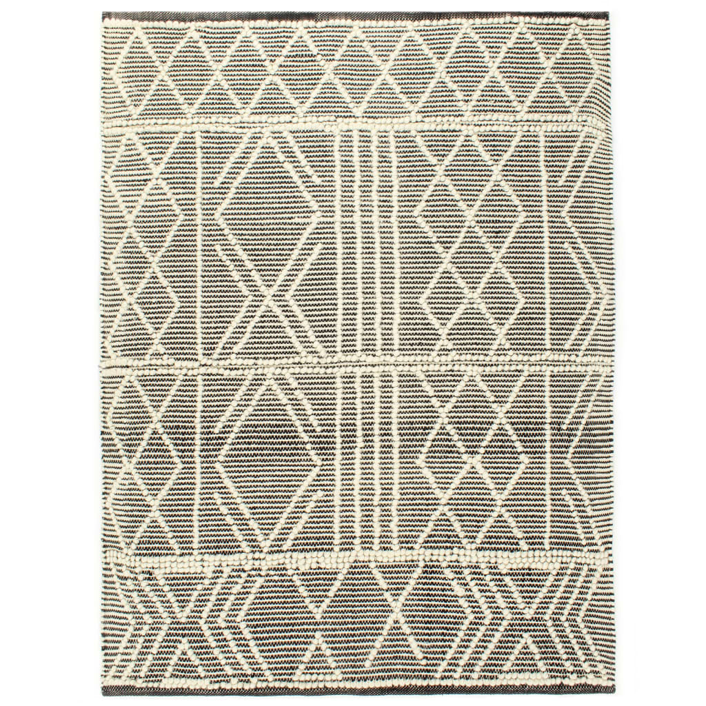 Berkfield Rug Handwoven Wool 80x150 cm Black/White