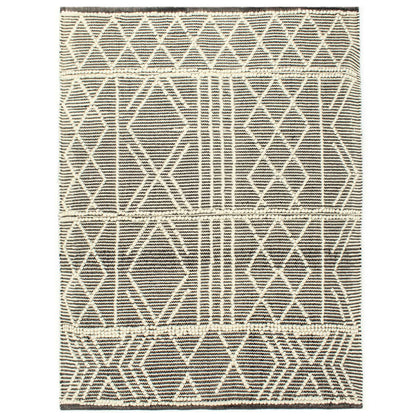 Berkfield Rug Handwoven Wool 80x150 cm Black/White
