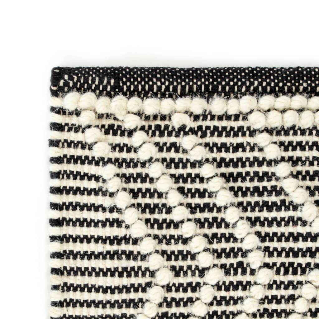 Berkfield Rug Handwoven Wool 80x150 cm Black/White