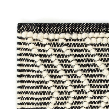Berkfield Rug Handwoven Wool 80x150 cm Black/White