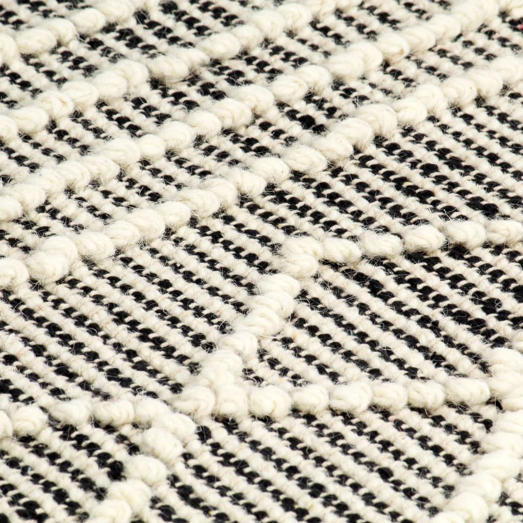 Berkfield Rug Handwoven Wool 80x150 cm Black/White
