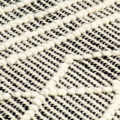 Berkfield Rug Handwoven Wool 80x150 cm Black/White