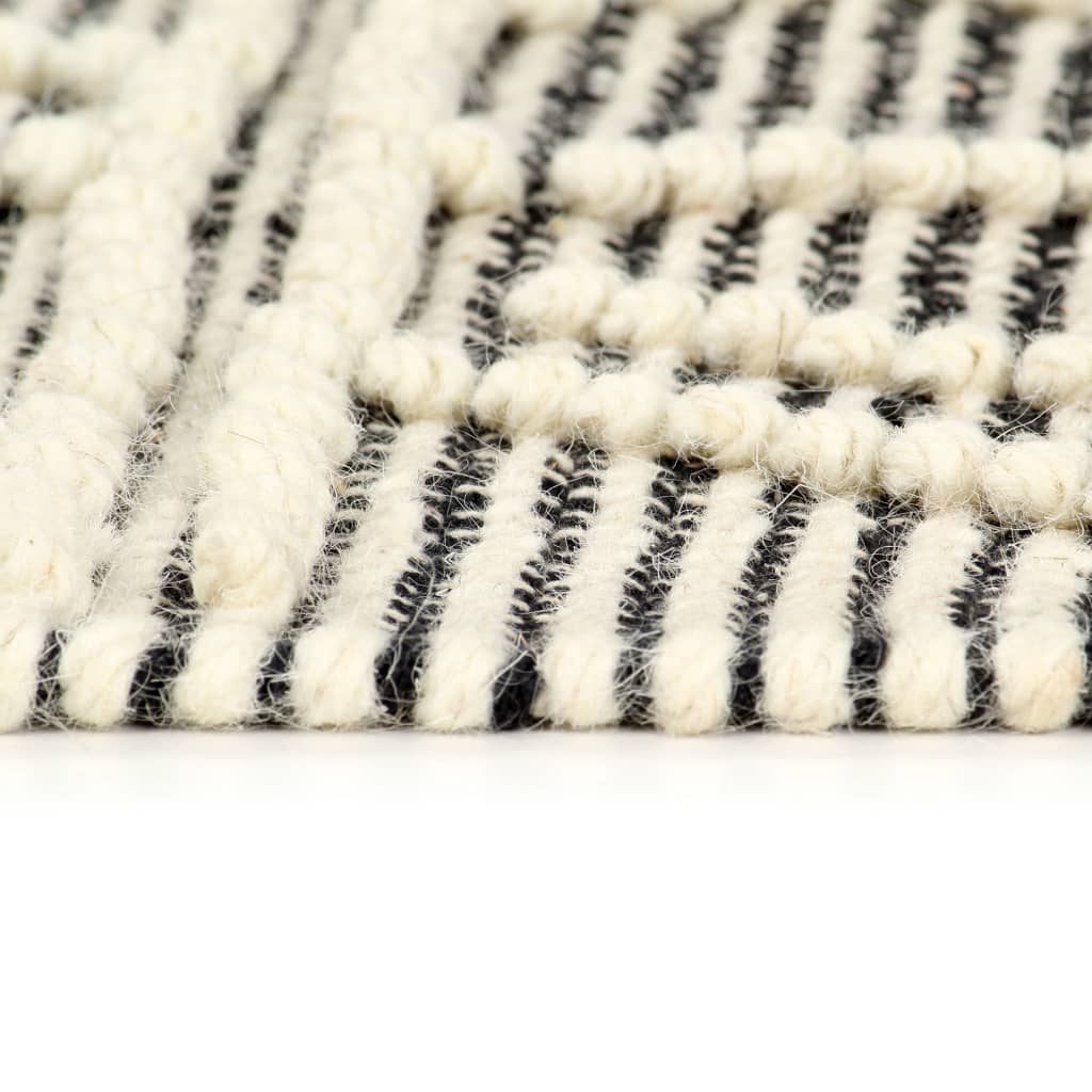 Berkfield Rug Handwoven Wool 80x150 cm Black/White