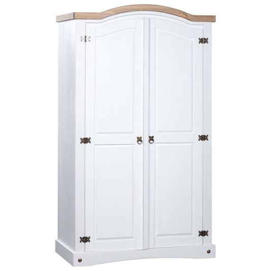 Berkfield Wardrobe Mexican Pine Corona Range 2 Doors White