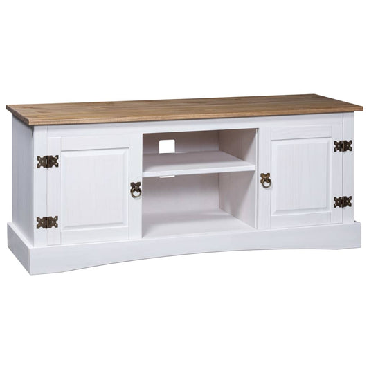 Berkfield TV Cabinet Mexican Pine Corona Range White 120x40x52 cm