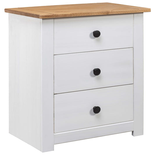 Berkfield Bedside Cabinet White 46x40x57 cm Pinewood Panama Range