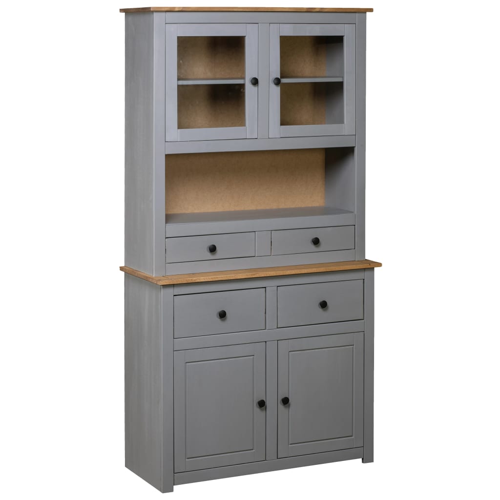 Berkfield Highboard Grey 93x40.5x180 cm Solid Pine Panama Range