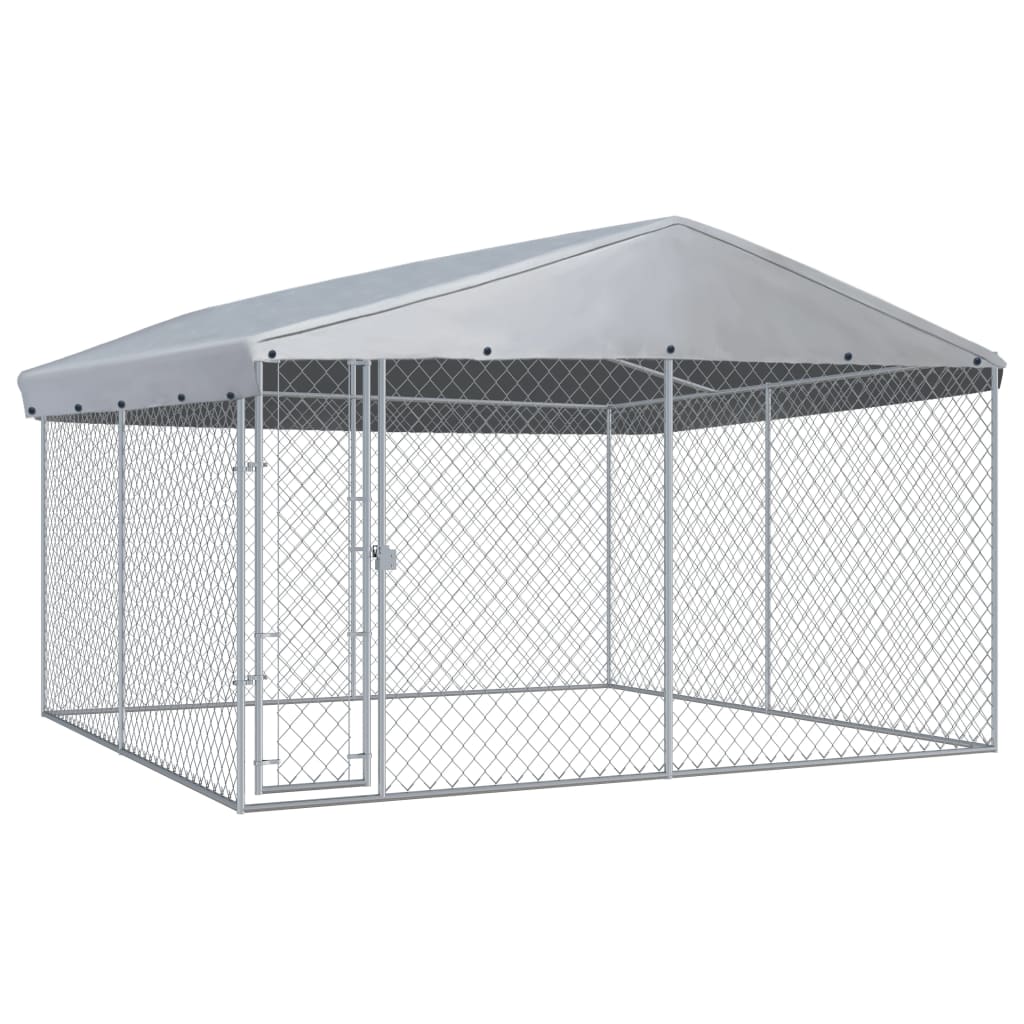 Berkfield Outdoor Dog Kennel with Roof 382x382x225 cm