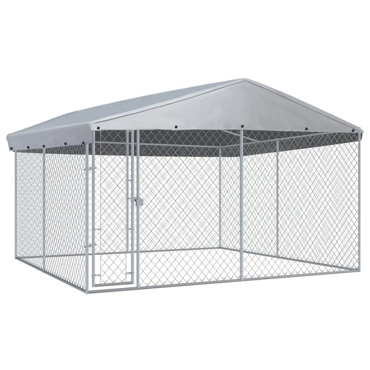 Berkfield Outdoor Dog Kennel with Roof 382x382x225 cm