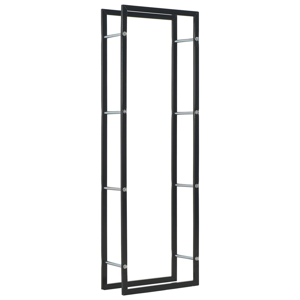 Berkfield Firewood Rack Black 50x20x150 cm Steel