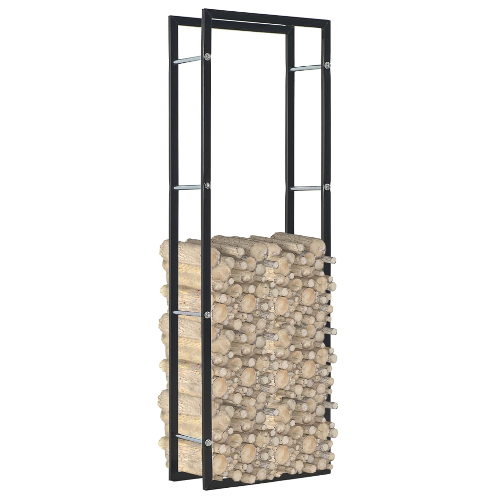 Berkfield Firewood Rack Black 50x20x150 cm Steel
