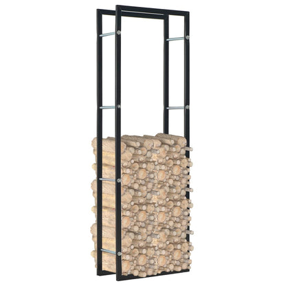 Berkfield Firewood Rack Black 50x20x150 cm Steel