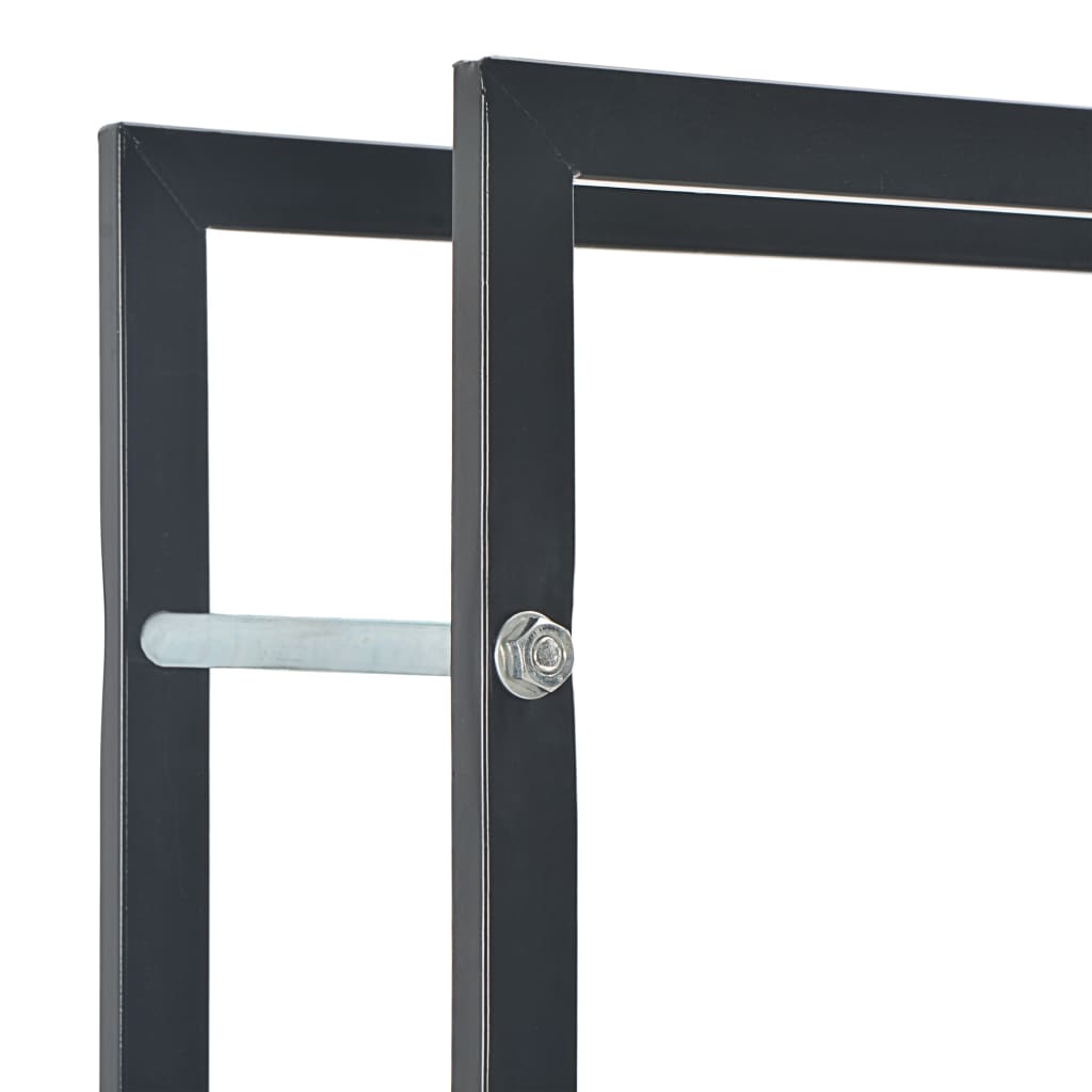 Berkfield Firewood Rack Black 50x20x150 cm Steel