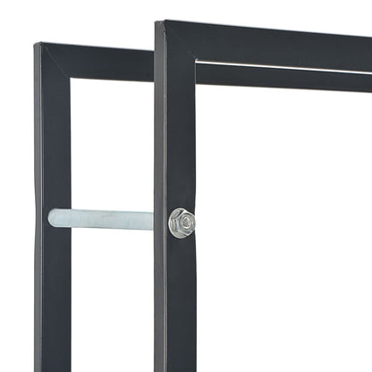 Berkfield Firewood Rack Black 50x20x150 cm Steel