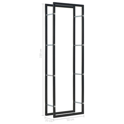 Berkfield Firewood Rack Black 50x20x150 cm Steel