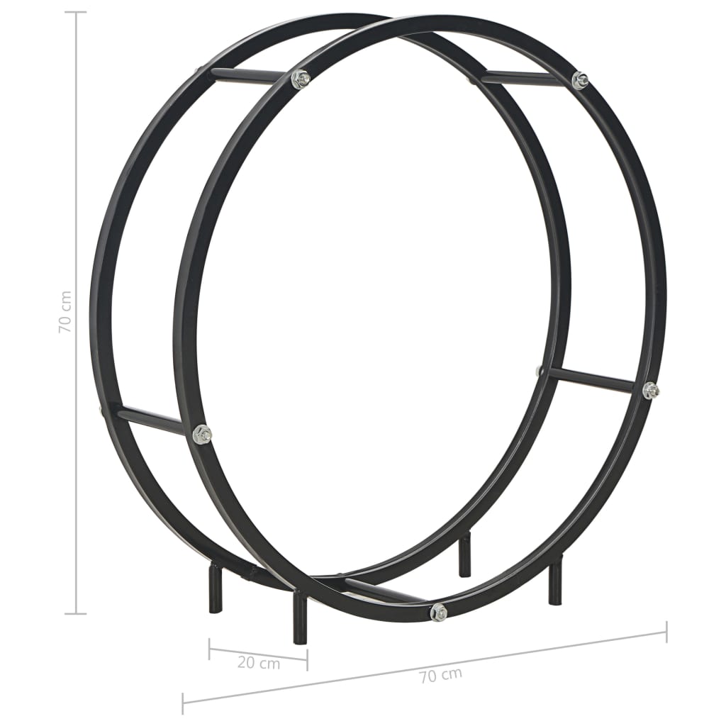 Berkfield Firewood Rack Black 70x20x70 cm Steel