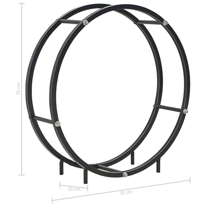 Berkfield Firewood Rack Black 70x20x70 cm Steel