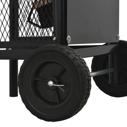 Berkfield Firewood Cart Black 30x35x81 cm Steel