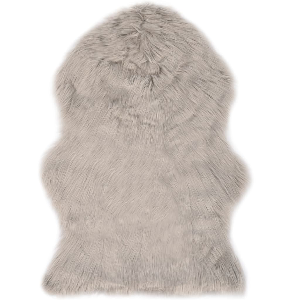 Berkfield Rug 60x90 cm Faux Sheep Leather Light Grey