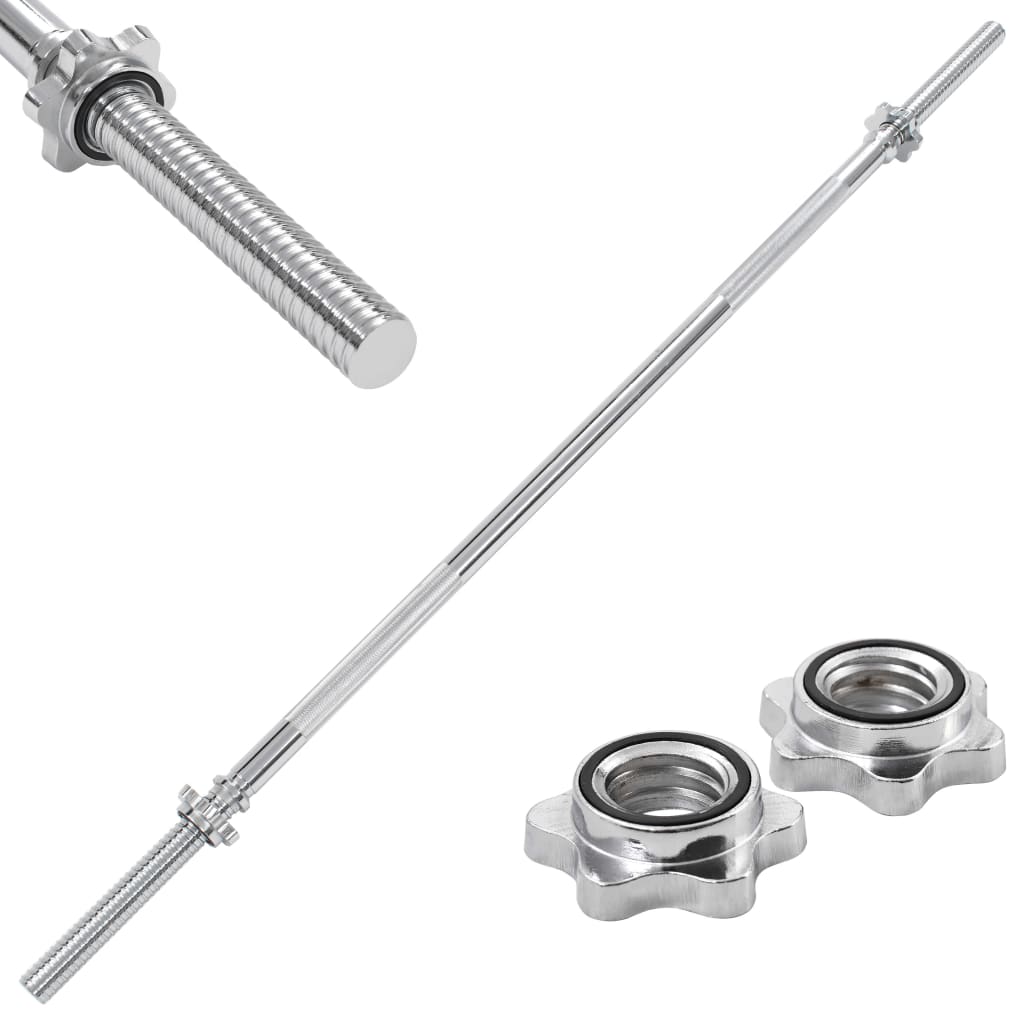 Berkfield Barbell Bar 3x140 cm Solid Steel Silver