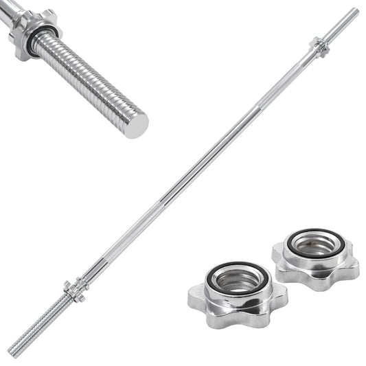 Berkfield Barbell Bar 3x140 cm Solid Steel Silver