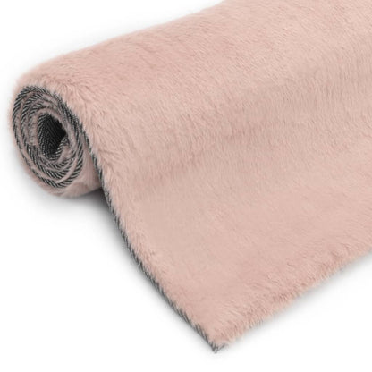 Berkfield Rug 80x150 cm Faux Rabbit Pelt Old Pink