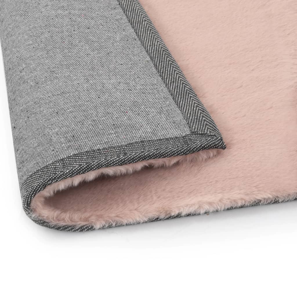 Berkfield Rug 80x150 cm Faux Rabbit Pelt Old Pink
