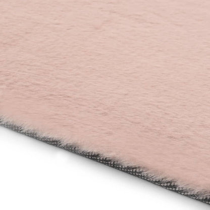 Berkfield Rug 80x150 cm Faux Rabbit Pelt Old Pink