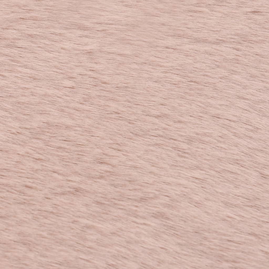 Berkfield Rug 80x150 cm Faux Rabbit Pelt Old Pink