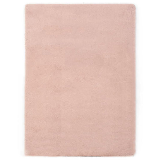 Berkfield Rug 120x160 cm Faux Rabbit Pelt Old Pink