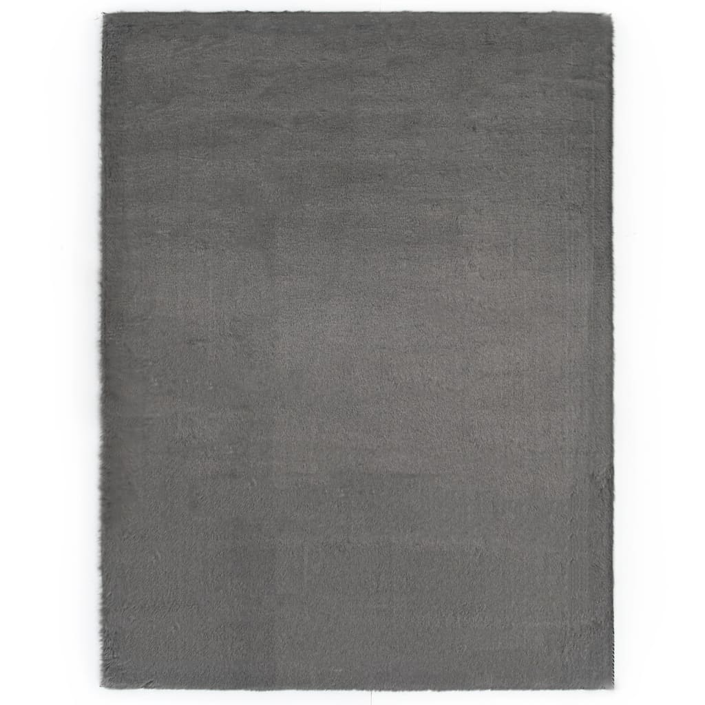 Berkfield Rug 160x230 cm Faux Rabbit Pelt Dark Grey