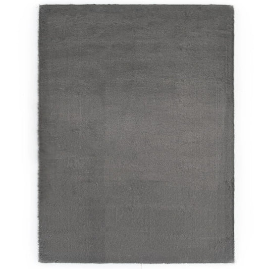 Berkfield Rug 160x230 cm Faux Rabbit Pelt Dark Grey