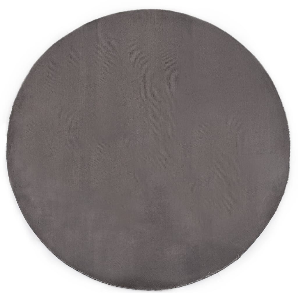 Berkfield Rug 80 cm Faux Rabbit Pelt Dark Grey